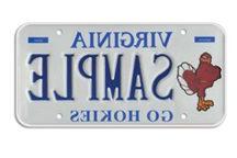 Virginia Tech license plate with Hokie Bird